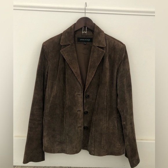 Anne Klein Brown Suede Jacket - Picture 1 of 3